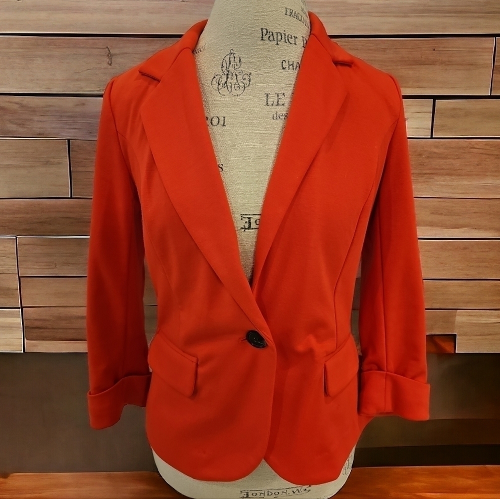 Catherine Malandrino Tomato Orange Red Blazer Jacket - Size Small